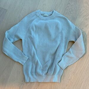 Zara Men's Ribbed Crewneck Sweater in Grey